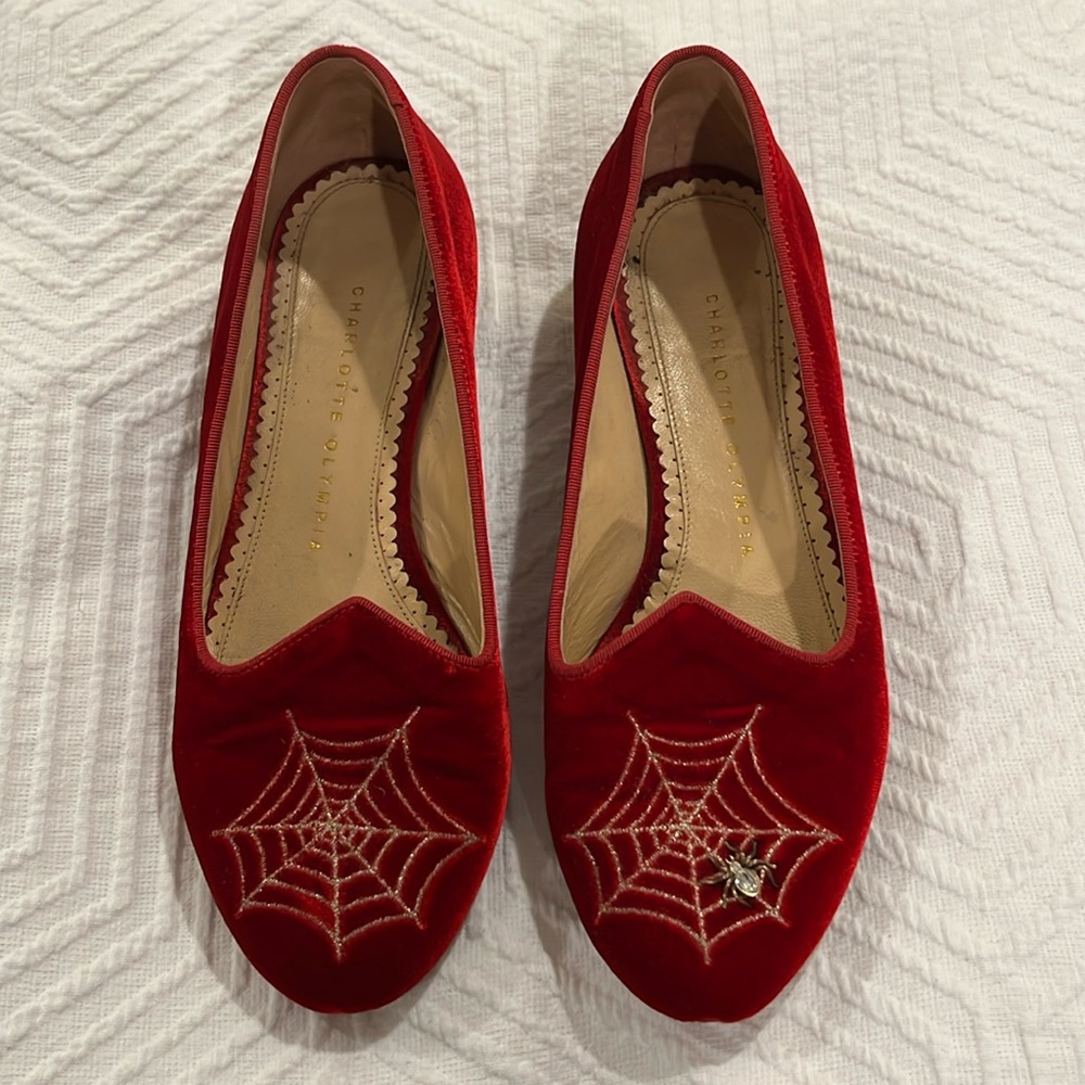 Charlotte Olympia spiderweb flats
